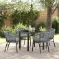 Preview: ARDEBO.de - 5-teiliges Garten-Esszimmer-Set Graues Poly-Rattan
