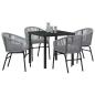 Preview: 5-teiliges Garten-Esszimmer-Set Graues Poly-Rattan