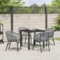 Preview: 5-teiliges Garten-Esszimmer-Set Graues Poly-Rattan