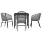 Preview: 5-teiliges Garten-Esszimmer-Set Graues Poly-Rattan