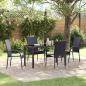 Preview: ARDEBO.de - 5-teiliges Garten-Ess-Set Schwarz Poly-Rattan