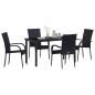 Preview: 5-teiliges Garten-Ess-Set Schwarz Poly-Rattan