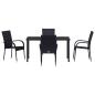 Preview: 5-teiliges Garten-Ess-Set Schwarz Poly-Rattan