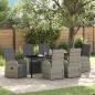 Preview: ARDEBO.de - Garten Essgruppe 7 stk. Grau Poly-Rattan