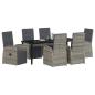 Preview: Garten Essgruppe 7 stk. Grau Poly-Rattan