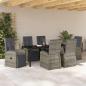 Preview: Garten Essgruppe 7 stk. Grau Poly-Rattan