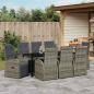 Preview: 9-teiliges Garten-Essset mit Kissen Grau Poly-Rattan