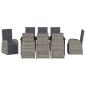 Preview: Garten Essgruppe mit Kissen 9 pcs Grau Poly-Rattan