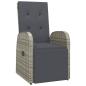 Preview: Garten Essgruppe mit Kissen 9 pcs Grau Poly-Rattan