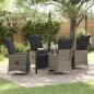 Preview: ARDEBO.de - 5-teiliges Gartenset mit Kissen Grau Poly-Rattan
