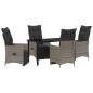 Preview: 5-teiliges Gartenset mit Kissen Grau Poly-Rattan