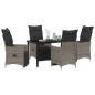Preview: 5-teiliges Gartenset mit Kissen Grau Poly-Rattan