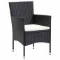Preview: 5-teiliges Garten-Essset aus schwarzem Poly-Rattan