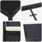 Preview: 5-teiliges Garten-Essset aus schwarzem Poly-Rattan