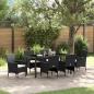 Preview: ARDEBO.de - 7-teiliges Garten-Esszimmer-Set Schwarz Poly-Rattan