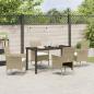 Preview: 5-teiliges Garten-Essset Beige Poly-Rattan