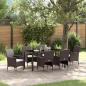 Preview: ARDEBO.de - 7-teiliges Garten-Essset Braun Poly-Rattan