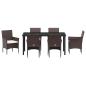 Preview: 7-teiliges Garten-Essset Braun Poly-Rattan