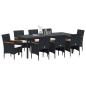 Preview: Garten Essgruppe 9 stk. Schwarz Poly-Rattan