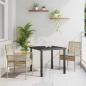 Preview: ARDEBO.de - 3-teiliges Garten Essgruppe mit Kissen ? Beiges Poly Rattan
