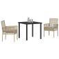 Preview: 3-teiliges Garten Essgruppe mit Kissen ? Beiges Poly Rattan