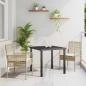 Preview: ARDEBO.de - 3-teiliges Garten Esszimmer Set mit Kissen Beige Poly Rattan