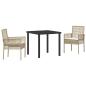 Preview: 3-teiliges Garten Esszimmer Set mit Kissen Beige Poly Rattan
