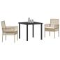 Preview: 3-teiliges Garten Esszimmer Set mit Kissen Beige Poly Rattan