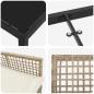 Preview: 3-teiliges Garten Esszimmer Set mit Kissen Beige Poly Rattan