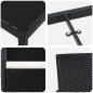 Preview: 7-teilige Garten Essgruppe mit Kissen, schwarzes Poly Rattan