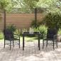 Preview: 3-teiliges Garten-Ess-Set mit Kissen Schwarz Poly-Rattan