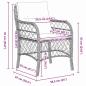 Preview: 7-teiliges Garten-Ess-Set mit Kissen Schwarz Poly-Rattan