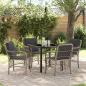 Preview: ARDEBO.de - 5-teiliges Garten-Ess-Set mit Kissen Hellgrau Poly-Rattan