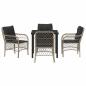 Preview: 5-teiliges Garten-Ess-Set mit Kissen Hellgrau Poly-Rattan