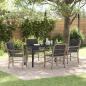 Preview: ARDEBO.de - 5-teiliges Garten-Esszimmer-Set mit Kissen Hellgrau Poly-Rattan