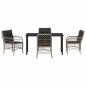 Preview: 5-teiliges Garten-Esszimmer-Set mit Kissen Hellgrau Poly-Rattan