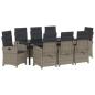 Preview: Garten Essgruppe 9 stk. Grau Poly-Rattan