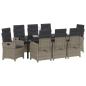 Preview: Garten Essgruppe 9 stk. Grau Poly-Rattan