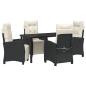 Preview: 5-teiliges Garten-Esszimmer-Set Schwarzes Poly-Rattan