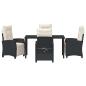 Preview: 5-teiliges Garten-Esszimmer-Set Schwarzes Poly-Rattan