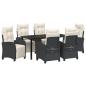 Preview: 7-teiliges Garten-Dining-Set Schwarz Poly Rattan