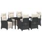 Preview: 7-teiliges Garten-Dining-Set Schwarz Poly Rattan