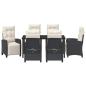 Preview: 7-teiliges Garten-Dining-Set Schwarz Poly Rattan