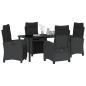 Preview: 5-teiliges Garten-Dining-Set Schwarz Poly-Rattan