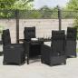 Preview: 5-teiliges Garten-Dining-Set Schwarz Poly-Rattan