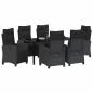 Preview: 7-teiliges Garten-Esszimmer-Set in schwarzem Poly-Rattan