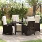 Preview: ARDEBO.de - 5-teiliges Garten-Esszimmer-Set Braun Poly-Rattan