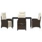 Preview: Garten Essgruppe mit Kissen 5 pcs Braun Poly-Rattan