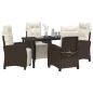 Preview: 5-teiliges Garten-Esszimmer-Set Braun Poly-Rattan