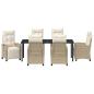 Preview: 7-tlg. Garten-Essgruppe Beige Poly Rattan